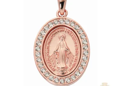 Rose Gold over Sterling Silver Miraculous Medal Pendant