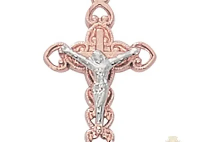 Rose Gold over Sterling Silver Crucifix Pendant