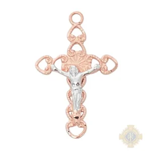 Rose Gold over Sterling Silver Crucifix Pendant