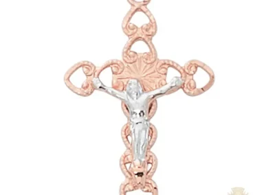 Rose Gold over Sterling Silver Crucifix Pendant