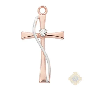 Rose Gold over Sterling Silver Cross