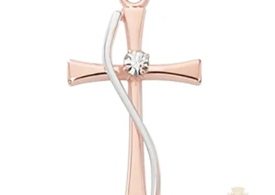 Rose Gold over Sterling Silver Cross