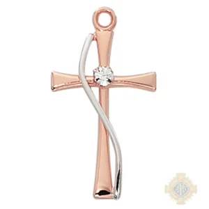 Rose Gold over Sterling Silver Cross