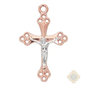 Rose Gold over Sterling Silver Crucifix Pendant