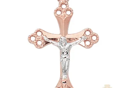 Rose Gold over Sterling Silver Crucifix Pendant