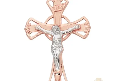 Rose Gold over Sterling Silver Crucifix Pendant