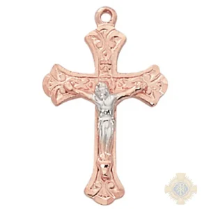 Rose Gold over Sterling Silver Crucifix Pendant