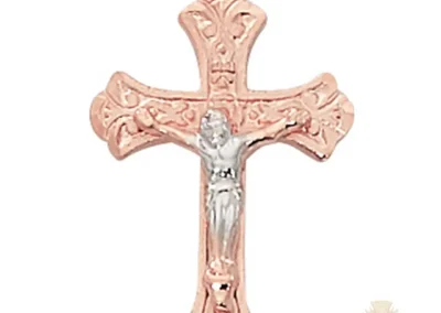 Rose Gold over Sterling Silver Crucifix Pendant