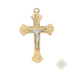 Gold over Sterling Silver Crucifix Pendant