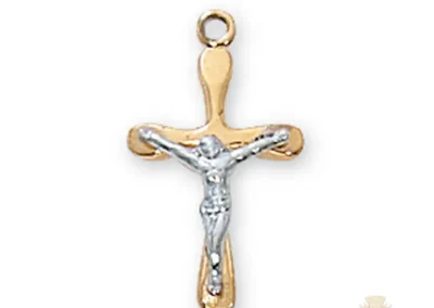 Gold over Sterling Silver Crucifix Pendant