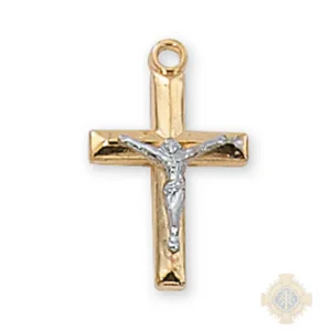 Gold over Sterling Silver Crucifix Pendant