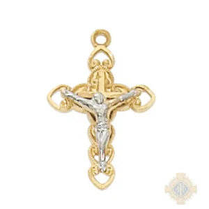 Gold over Sterling Silver Crucifix Pendant