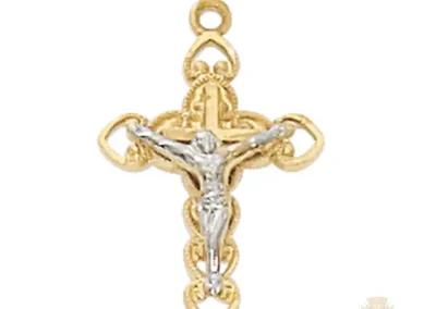 Gold over Sterling Silver Crucifix Pendant