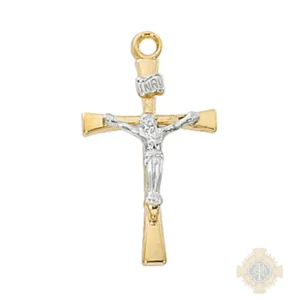 Gold over Sterling Silver Crucifix Pendant