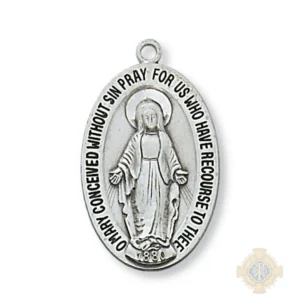 Sterling Silver Miraculous Medal Pendant