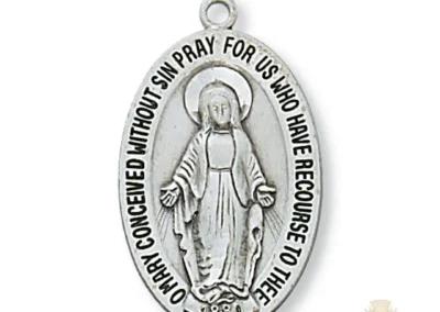 Sterling Silver Miraculous Medal Pendant