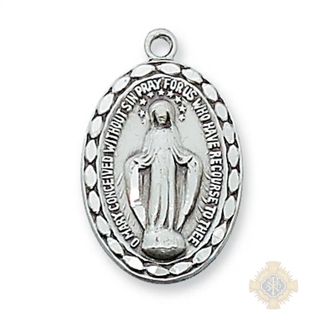 Sterling Silver Miraculous Medal Pendant Sterling Silver Miraculous Medal Pendant