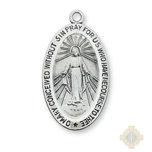 Sterling Silver Miraculous Medal Pendant