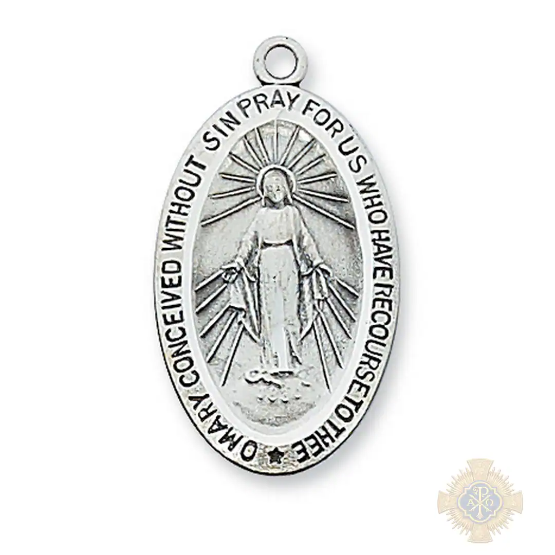 Sterling Silver Miraculous Medal Pendant Sterling Silver Miraculous Medal Pendant