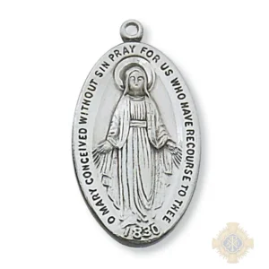 Sterling Silver Miraculous Medal Pendant