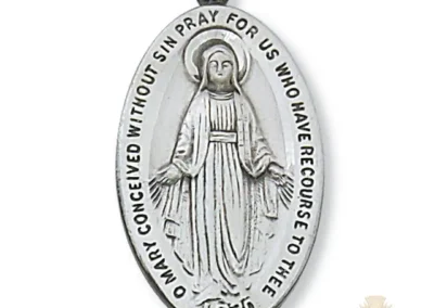 Sterling Silver Miraculous Medal Pendant