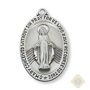 Sterling Silver Miraculous Medal Pendant