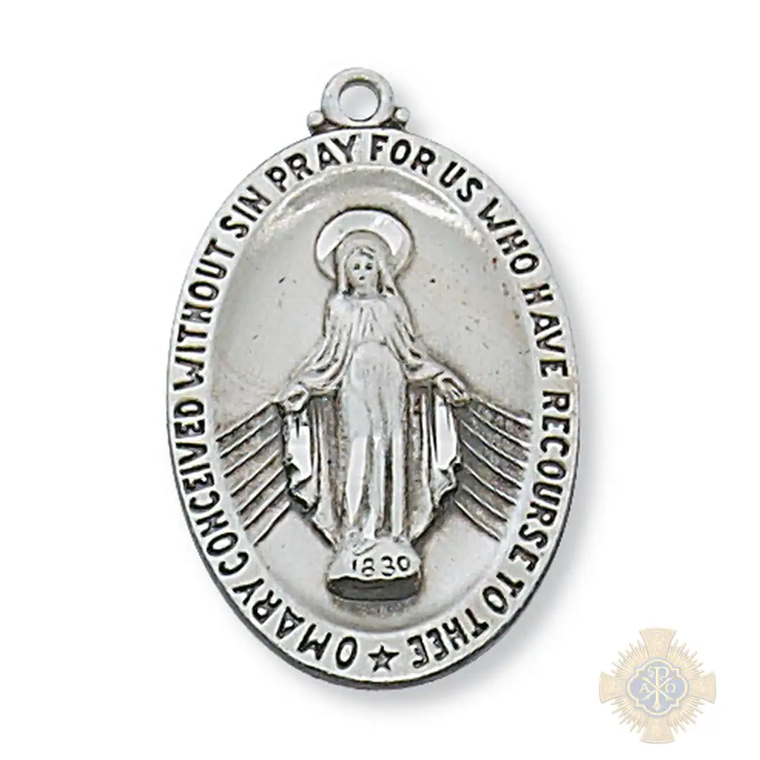 Sterling Silver Miraculous Medal Pendant Sterling Silver Miraculous Medal Pendant