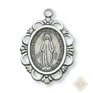 Sterling Silver Miraculous Medal Pendant