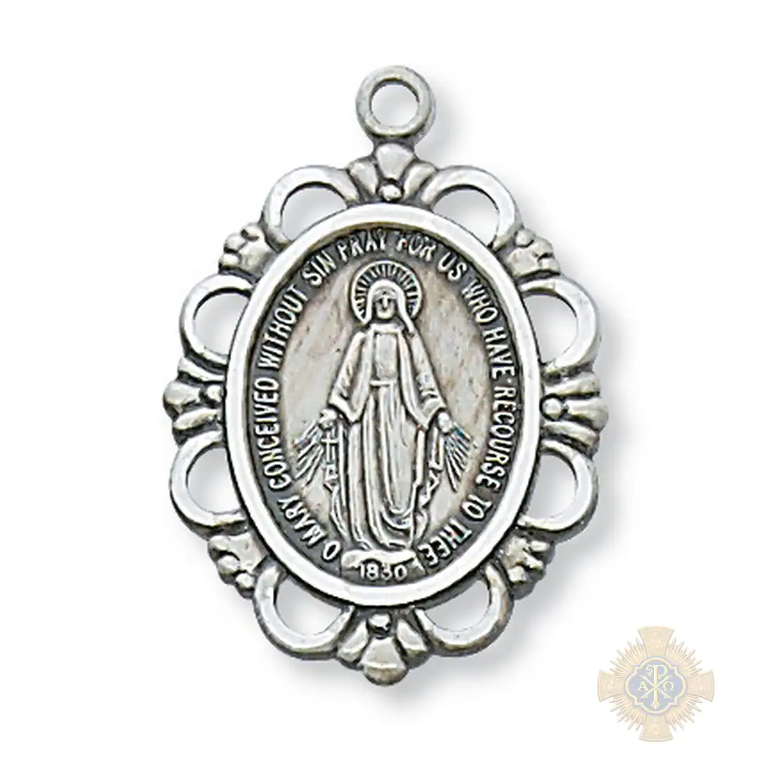 Sterling Silver Miraculous Medal Pendant Sterling Silver Miraculous Medal Pendant