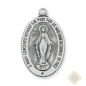 Sterling Silver Miraculous Medal Pendant