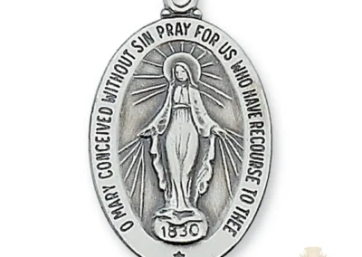 Sterling Silver Miraculous Medal Pendant