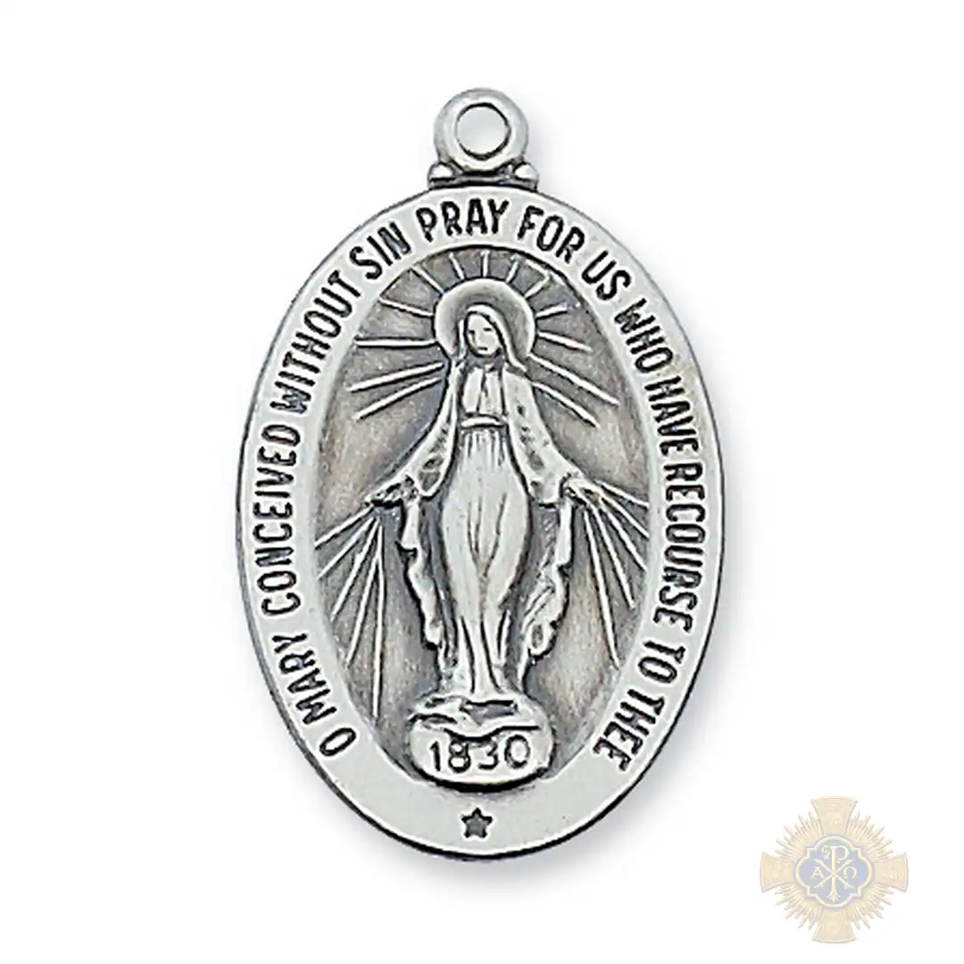 Sterling Silver Miraculous Medal Pendant Sterling Silver Miraculous Medal Pendant
