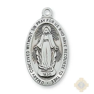 Sterling Silver Miraculous Medal Pendant