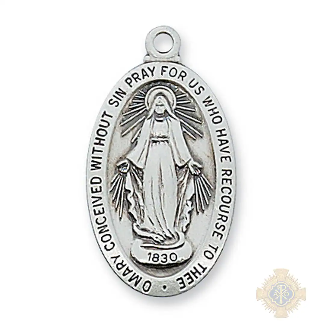 Sterling Silver Miraculous Medal Pendant Sterling Silver Miraculous Medal Pendant