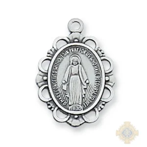 Sterling Silver Miraculous Medal Pendant