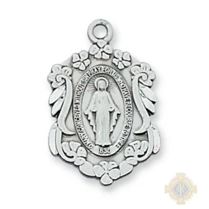 Sterling Silver Miraculous Medal Pendant