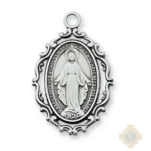Sterling Silver Miraculous Medal Pendant