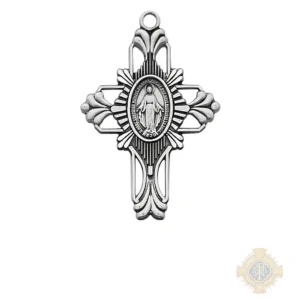 Sterling Silver Miraculous Medal Cross