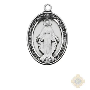 Sterling Silver Miraculous Medal Pendant