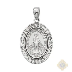Sterling Silver Miraculous Medal Pendant