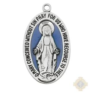 Sterling Silver Miraculous Medal Pendant