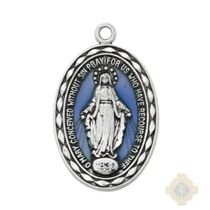 Sterling Silver Miraculous Medal Pendant