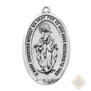 Sterling Silver Miraculous Medal Pendant
