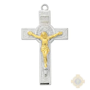 Gold over Sterling Silver Crucifix Pendant