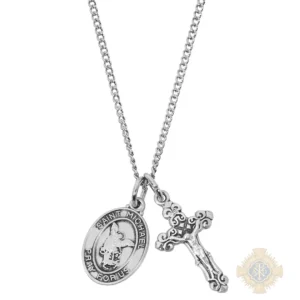 Gold over Sterling Silver St. Michael Crucifix Pendant