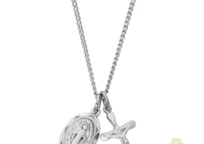 Sterling Silver Miraculous Medal Crucifix Pendant
