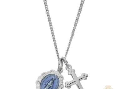 Sterling Silver Miraculous Medal Cross