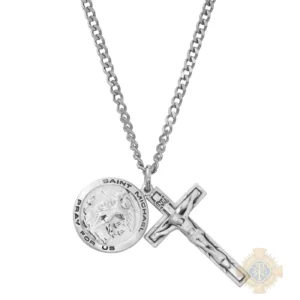 Sterling Silver St. Michael Crucifix Pendant
