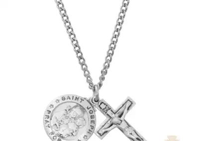 Sterling Silver St. Joseph Crucifix Pendant