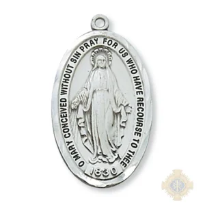 Sterling Silver Miraculous Medal Pendant